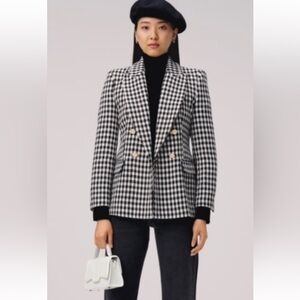 NWT Zara size M houndstooth double-breasted blazer